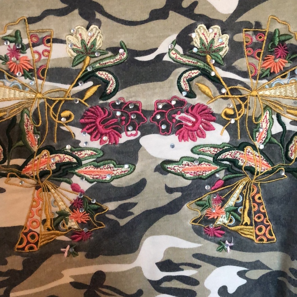 Camo Zip-Up Jacket with Embroidery - Picture 6 of 6